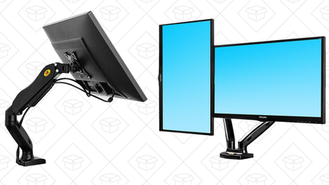 Single Monitor Full Motion Arm Mount | $22 | AmazonDual Monitor Full Motion Arm Mount | $40 | Amazon